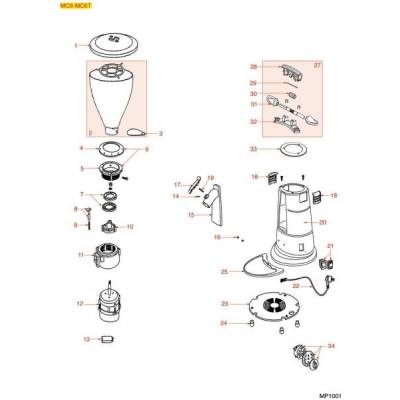 Macap Kaffeebohnenbehälter für Kaffeemühle Höhe 194mm ø 164mm