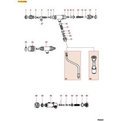 Dampf- + Wasserausgabe - Einlaufhahn | PAVONI P1 - P3 - P90