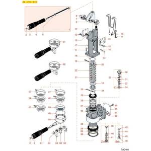 Kaffeeausgabe Handhebel | RANCILIO S10 - Z9 - Z11
