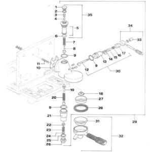 Kaffeeausgabe - Brühgruppe | ROCKET ESPRESSO CRONOMETRO EVOLUZIONE TYPE V MOZZAFIATO - GIOTTO
