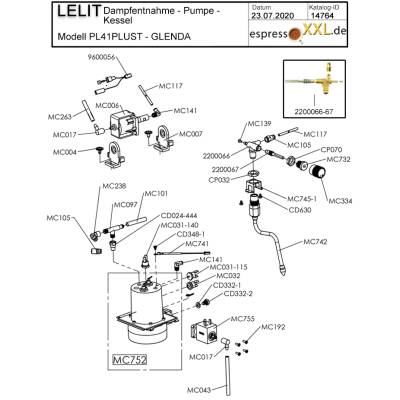 Dampfentnahme - Pumpe - Kessel | LELIT PL41PLUST - GLENDA