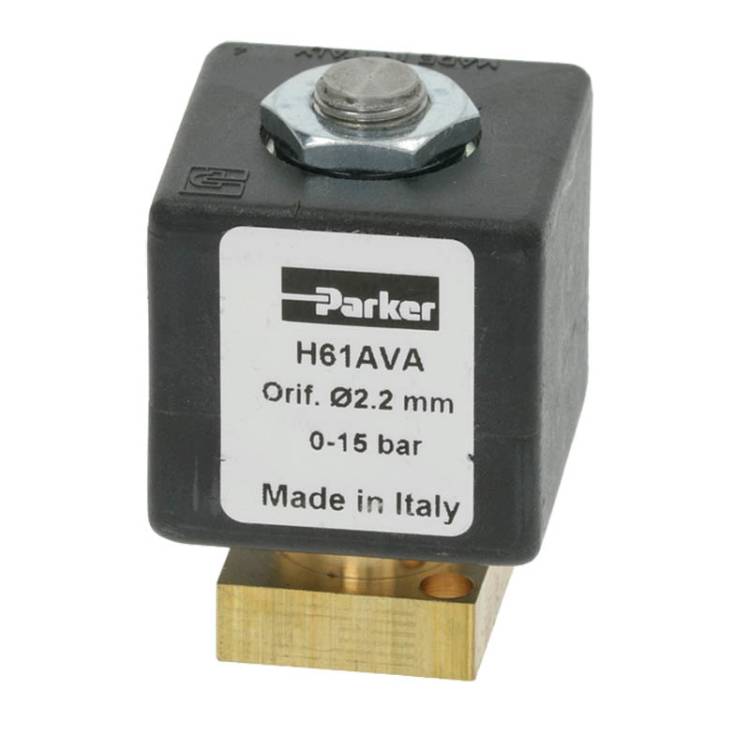 MAGNETVENTIL | 2-WEGE MIT FLANSCHPLATTE | PARKER SERIE 161-131 - H61AVA | 230V - 50Hz | FÜR EXPOBAR CARAT - DIAMANT - EB61 - ELEN - G10 - MARKUS - MARKUS SILVER - MEGACREM - NEW ELEGANCE