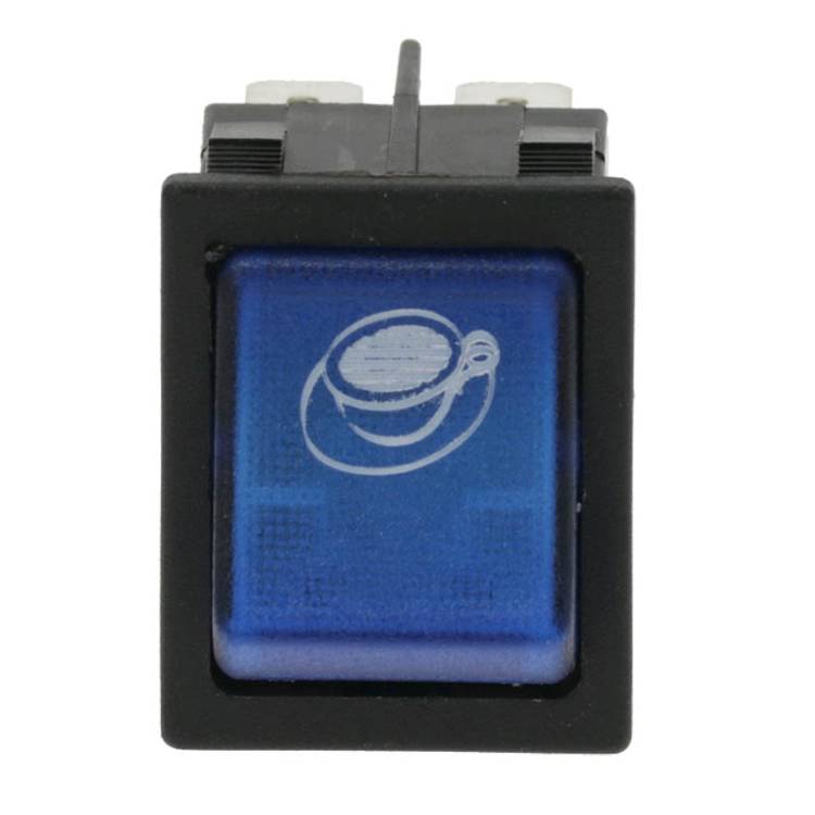 WIPPEN-SCHALTER | 30x22mm | FARBE BLAU | 2-POLIG-SCHLIESSER - 16A - 250 V~ | SYMBOL KAFFEETASSSE | FÜR PROMAC CLUB - COMPACT - GREEN - FÜR UNIVERSELLE ANWENDUNG