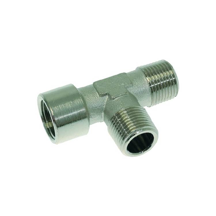 T-ANSCHLUSS | MESSING VERNICKELT | 3/8" AUSSEN-/AUSSEN-/INNENGEWINDE | FÜR UNIVERSELLE ANWENDUNG