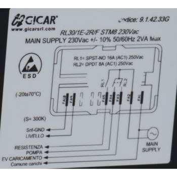 ELEKTRONIK- STEUERUNG | GICAR 9.1.42.33G - RL30/1E-2R/F STM8 | 230 V~ | EXPOBAR