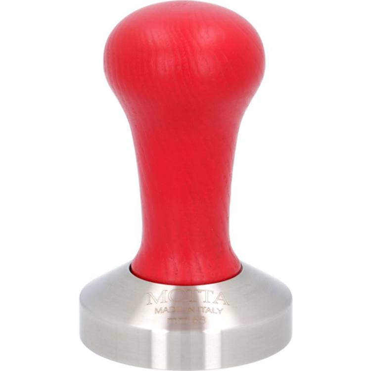 ESPRESSO TAMPER | ø 58 mm - FLACH | AUS HOLZ + EDELSTAHL | ROT | VON MOTTA