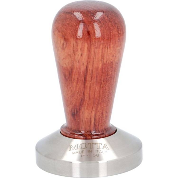 ESPRESSO TAMPER | ø 58 mm - KONVEX | AUS HOLZ + EDELSTAHL | "BUBINGA" | VON MOTTA