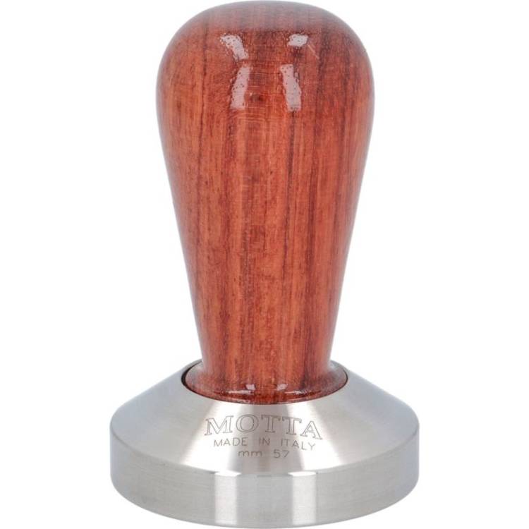 ESPRESSO TAMPER | ø 57 mm - FLACH | AUS HOLZ + EDELSTAHL | "BUBINGA" | VON MOTTA