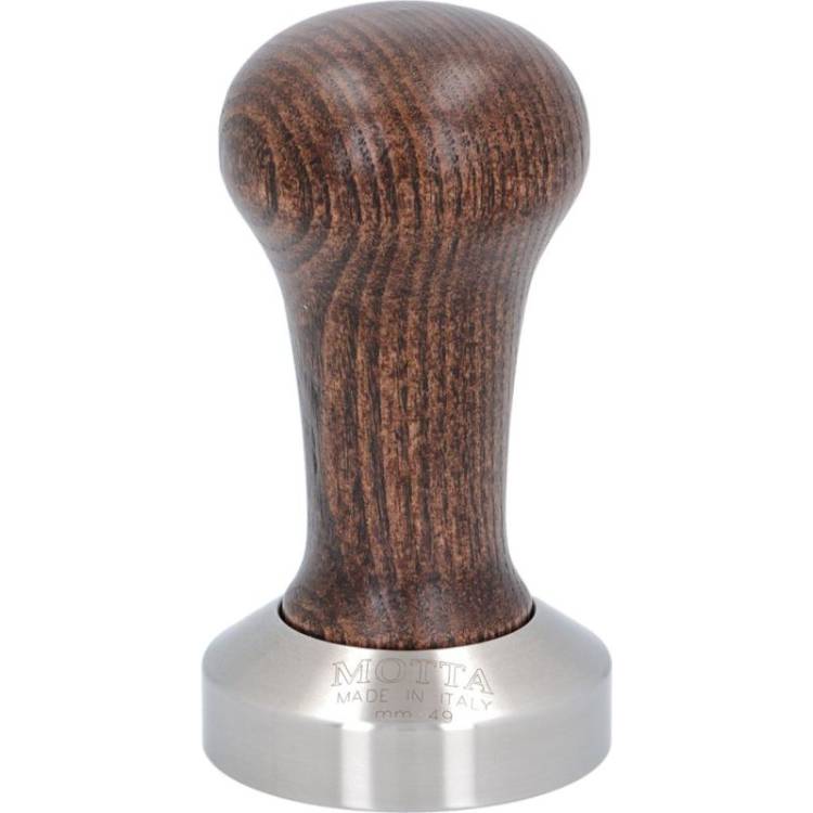 ESPRESSO TAMPER | ø 49 mm - FLACH | AUS HOLZ + EDELSTAHL | BRAUN | VON MOTTA