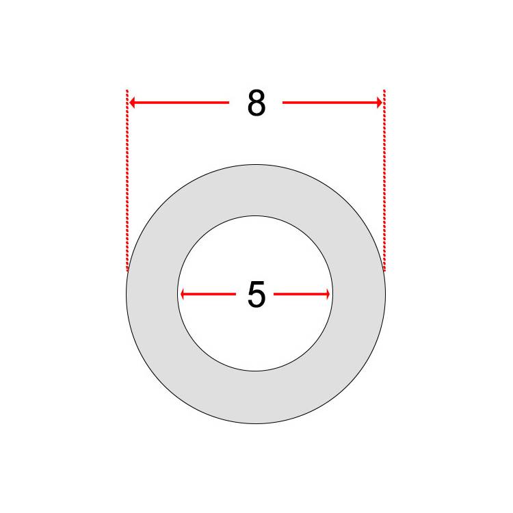 SILIKONSCHLAUCH | ø 5 x 8 mm - 60 SHORE | PREIS PER METER | FÜR UNIVERSELLE ANWENDUNG