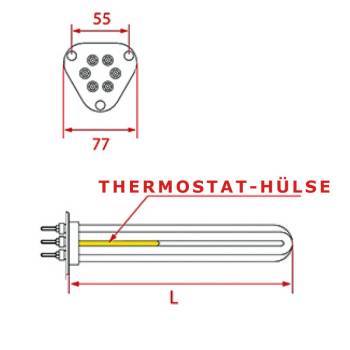 HEIZKÖRPER | 6000 W - 230V | LÄNGE 550 mm | FÜR RENEKA *** MODELLE SIEHE TABELLE ***