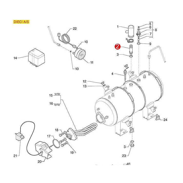SICHERHEITSVENTIL | 2,0 BAR - 1/4" | CE - TÜV | FÜR CASADIO - LA CIMBALI - FAEMA *** MODELLE SIEHE TABELLE ***