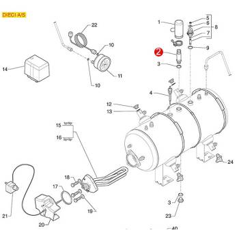 SICHERHEITSVENTIL | 2,0 BAR - 1/4" | CE - TÜV | FÜR CASADIO - LA CIMBALI - FAEMA *** MODELLE SIEHE TABELLE ***
