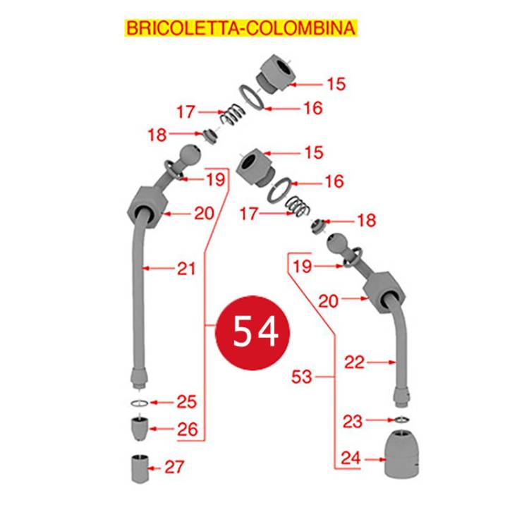 DAMPFROHR | 3/8" - LÄNGE 160 mm | FÜR FIORENZATO C.S.- BRICOLETTA - COLOMBINA - VOLANTE