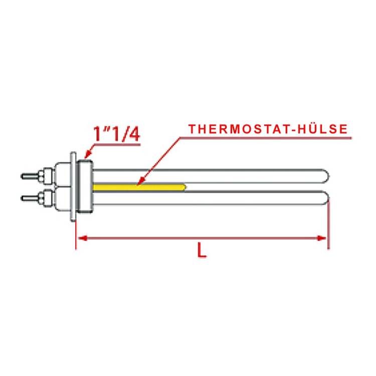 HEIZKÖRPER | EINSCHRAUBFLANSCH - 1,25" | 3300V/230V~ | FÜR GRIMAC ECLISSE - G10 - TEN - GRIMAC - TWENTY  (2-GRUPPIG)