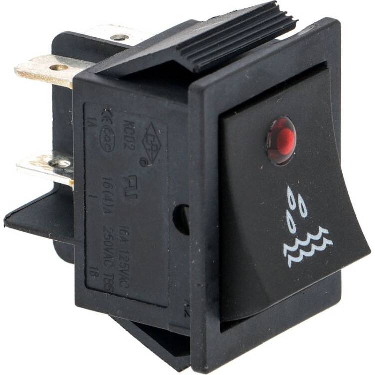 WIPPEN-SCHALTER | 30x22 mm  | 230V~ - ROT BELEUCHTET  MIT SYMBOL WASSER | FÜR GRIMAC - RANCILIO *** MODELLE SIEHE TABELLE ***