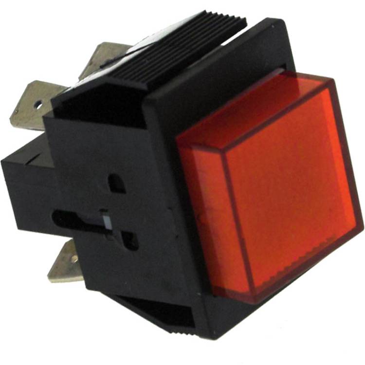 DRUCKTASTER | 27,2x22,2mm | ROT | 2NO 250V/16A | BELEUCHTET | CIMBALI - SIMONELLI