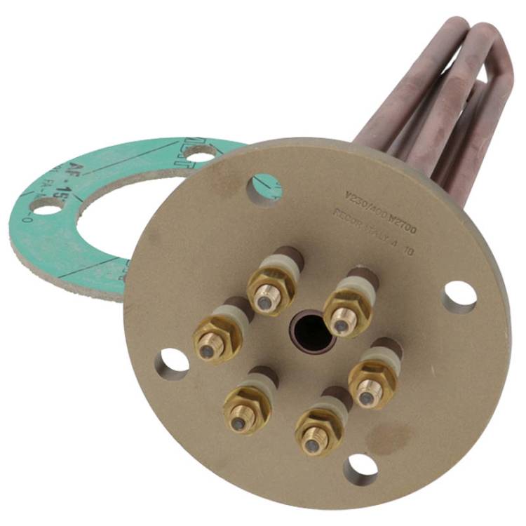 HEIZKÖRPER | RUND-FLANSCH 4-LOCH + TAUCHHÜLSE | 2700W/220V~ | FÜR LA CIMBALI M15 - M20 - M22 - M25 - M27 - M28 - M29 - M30 - M31 - M32 | FÜR CIMSA-FABAR *** MODELLE SIEHE TABELLE ***