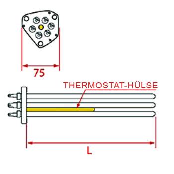 HEIZKÖRPER | DREIECK-FLANSCH | 5790W/220V~ | FÜR LA CIMBALI M100 - M20 - M24 - M30 - M39 -  FÜR FAEMA E98 LEVA