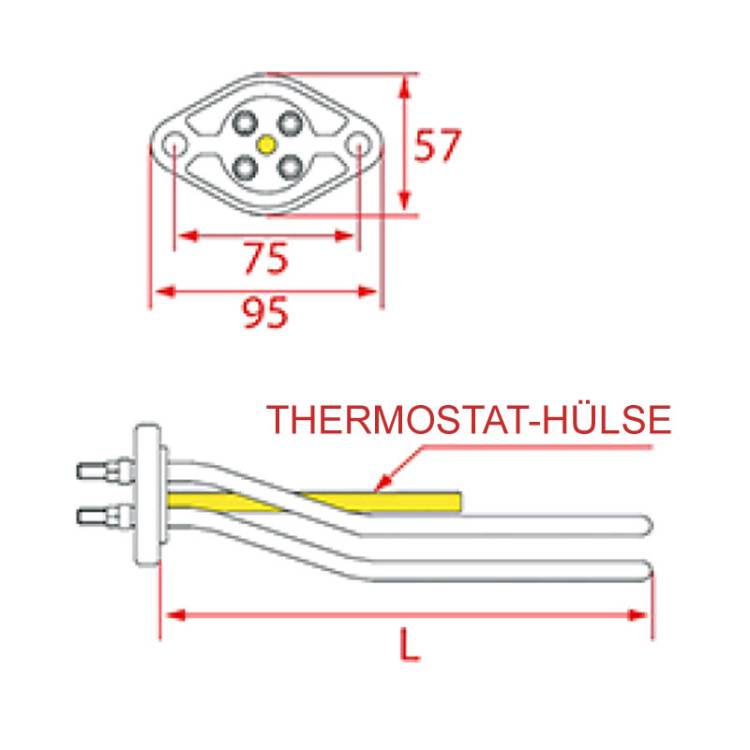 HEIZKÖRPER | OVAL-FLANSCH | 3700W/220V~ | FÜR FAEMA - FUTURMAT-ARIETE - GAGGIA SPAIN - ITALCREM  *** MODELLE SIEHE TABELLE ***