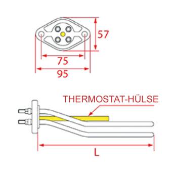 HEIZKÖRPER | OVAL-FLANSCH | 3700W/220V~ | FÜR FAEMA - FUTURMAT-ARIETE - GAGGIA SPAIN - ITALCREM  *** MODELLE SIEHE TABELLE ***