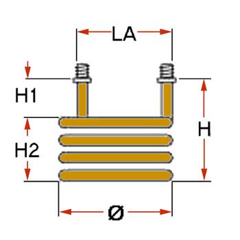 HEIZKÖRPER | ZWEILOCHBEFESTIGUNG - 1/4" | 1200W/230V~ | FÜR NUOVA SIMONELLI ELLI - RANCILIO L6