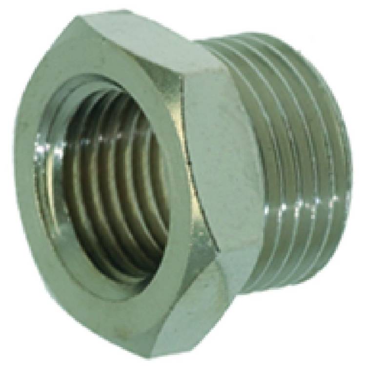 REDUZIERVERSCHRAUBUNGUNG | 3/8" AUSSEN x1/4" INNEN | MESSING VERNICKELT | FÜR UNIVERSELLE ANWENDUNG