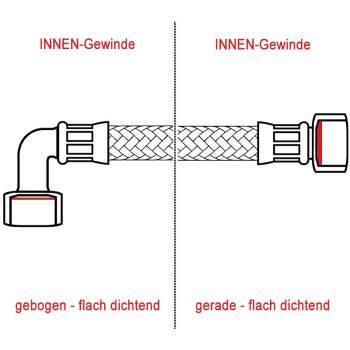 METALL-FLEXSCHLAUCH | LÄNGE 370 mm | 3/8"IG -...