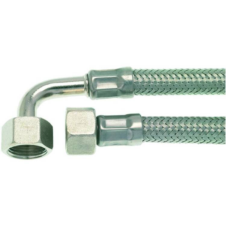METALL-FLEXSCHLAUCH | LÄNGE 2000 mm | 3/8"IG - 3/8"IG | FLACH DICHTEND | EINSEITIG GEBOGEN | FÜR LA CIMBALI - LA SCALA