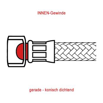 METALL-FLEXSCHLAUCH | LÄNGE 1000 mm | 3/8"IG - 3/8"IG | KONISCH DICHTEND | BEIDSEITIG GERADE