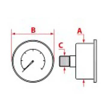 MANOMETER DOPPELSKALA | 0÷2.5/0÷16 bar | ø  60mm - 1/8 | FÜR ASTORIA - NUOVA SIMONELLI - LA SPAZIALE - VIBIEMME - WEGA *** MODELLE SIEHE TABELLE ***