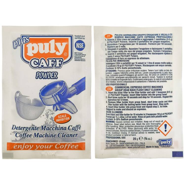 PULY CAFF PLUS | KAFFEEFETTLÖSER PULVERFORM | NSF | PORTIONSBEUTEL a 20gr