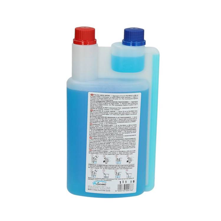 PULY MILK PLUS LIQUID | REINIGUNGSMITTEL FÜR MILCHAUFSCHÄUMER UND SAHNEMASCHINEN | NSF | DOSIERFLASCHE 1,0 LTR.