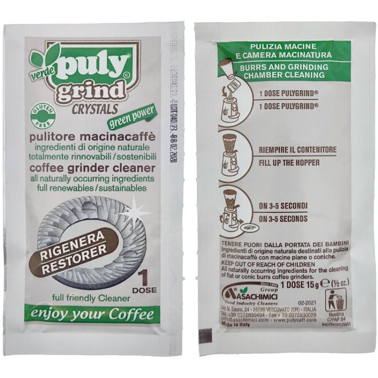 PULY GRIND CRYSTALS | REINIGER FÜR KAFFEEMÜHLEN | PORTIONSBEUTEL a 15gr