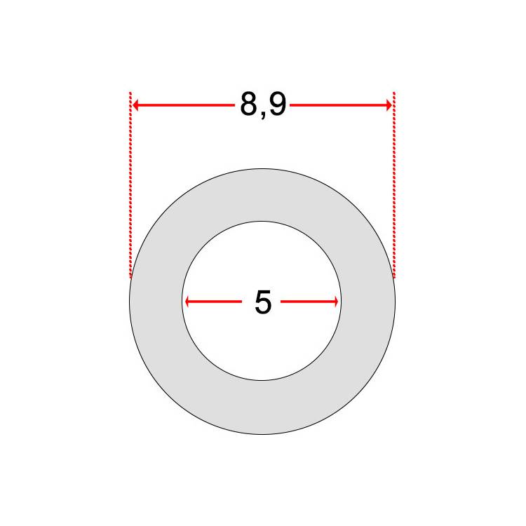 SILIKONSCHLAUCH | ø 5 x 8,9 mm | GEWEBEUMMANTELT - 1 METER | GAGGIA NEW BABY 06 - NEW ESPRESSO 06