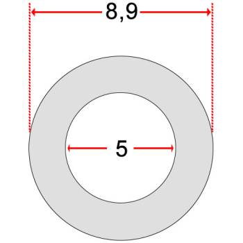 SILIKONSCHLAUCH | ø 5 x 8,9 mm | GEWEBEUMMANTELT - 1 METER | GAGGIA NEW BABY 06 - NEW ESPRESSO 06