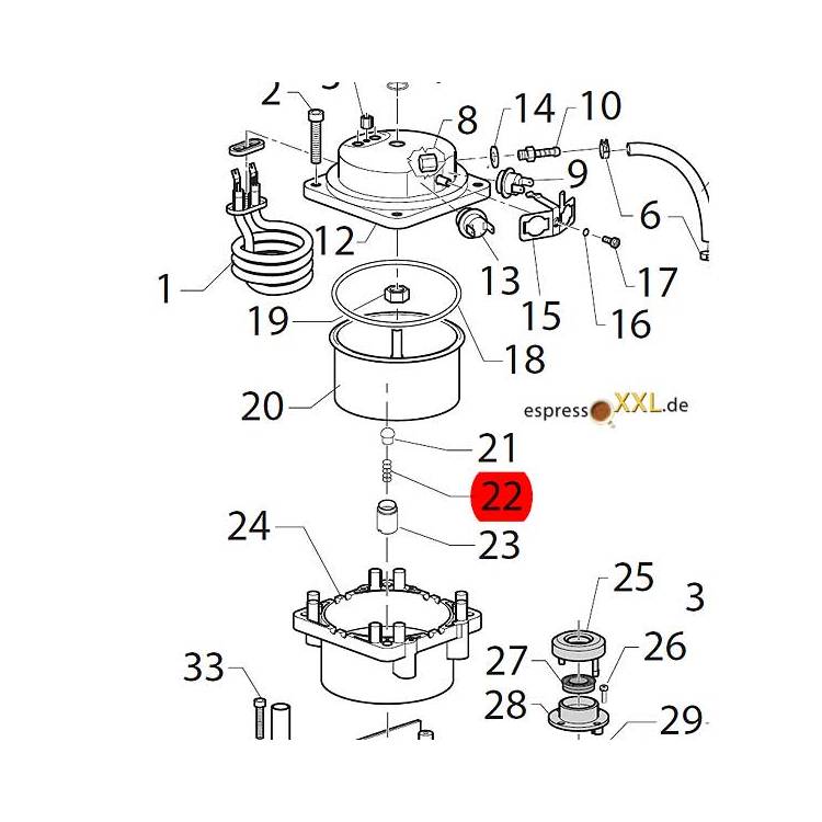 DRUCKFEDER | BRÜHVENTIL | GAGGIA NEW ESPRESSO 06 - SAECO NINA