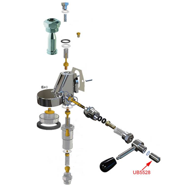 VERSCHLUSSMUTTER ZU BEDIENHEBEL | M6 | FÜR UNIVERSAL BRÜHGRUPPE E61