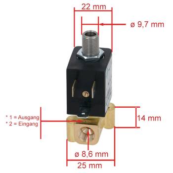 MAGNETVENTIL | 3 WEGE | 1/8" | 230/240V 50/60Hz | ODE - TYP 31JN1X0V12+ | FÜR BEZZERA *** MODELLE SIEHE TABELLE ***