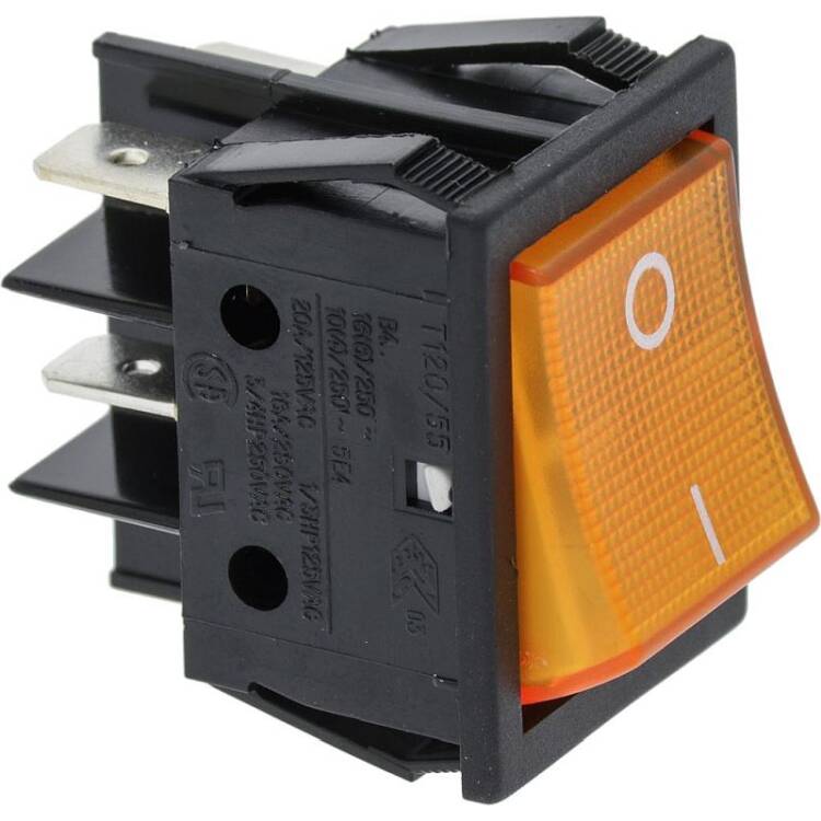 2-POLIG.WIPPENSCHALER GELB 16A 250V