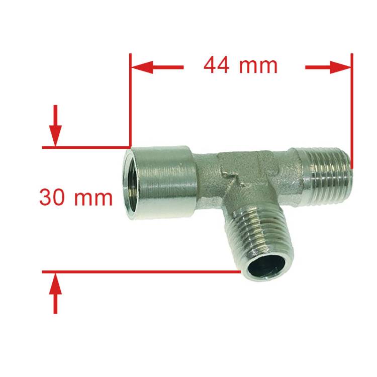 T-VERSCHRAUBUNG - T-STÜCK | 1/4"I x 1/4"A x 1/4"A | FÜR BIANCHI - SIMONELLI - VICTORIA ARDUINO - UNIVERSELLE ANWENDUNG