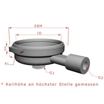 SIEBTRÄGERKORPUS | ø 63mm | GEWINDE AUSLAUF M16 - GRIFF M10 | FÜR CASADIO - FÜR FAEMA *** MODELLE SIEHE TABELLE ***