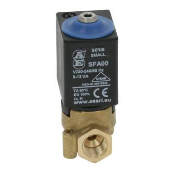 MAGNETVENTIL | 2 WEGE | AE SFA00 | 1/8x1/8" | 220/240V 50Hz - 9/13VA | FÜR FIAMMA RST - LAVAZZA - MITACA - LA PAVONI - RDL *** MODELLE SIEHE TABELLE ***