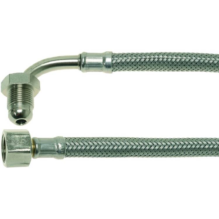 METALL-FLEXSCHLAUCH | LÄNGE 350 mm | 3/8"IG - 3/8"AG | KONISCH DICHTEND | EINSEITIG GEBOGEN