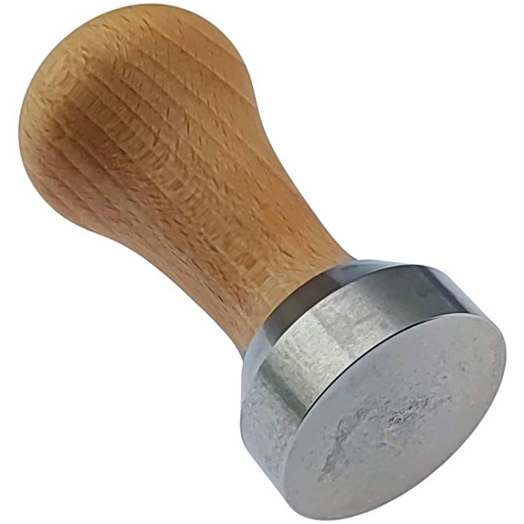ESPRESSO TAMPER | ø 41 mm - FLACH | AUS HOLZ + EDELSTAHL | BUCHE | FÜR MARZOCCO SIEB 1 TASSE
