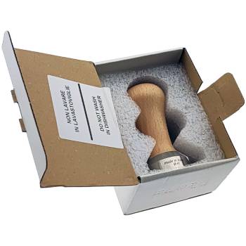 ESPRESSO TAMPER | ø 41 mm - FLACH | AUS HOLZ + EDELSTAHL | BUCHE | FÜR MARZOCCO SIEB 1 TASSE