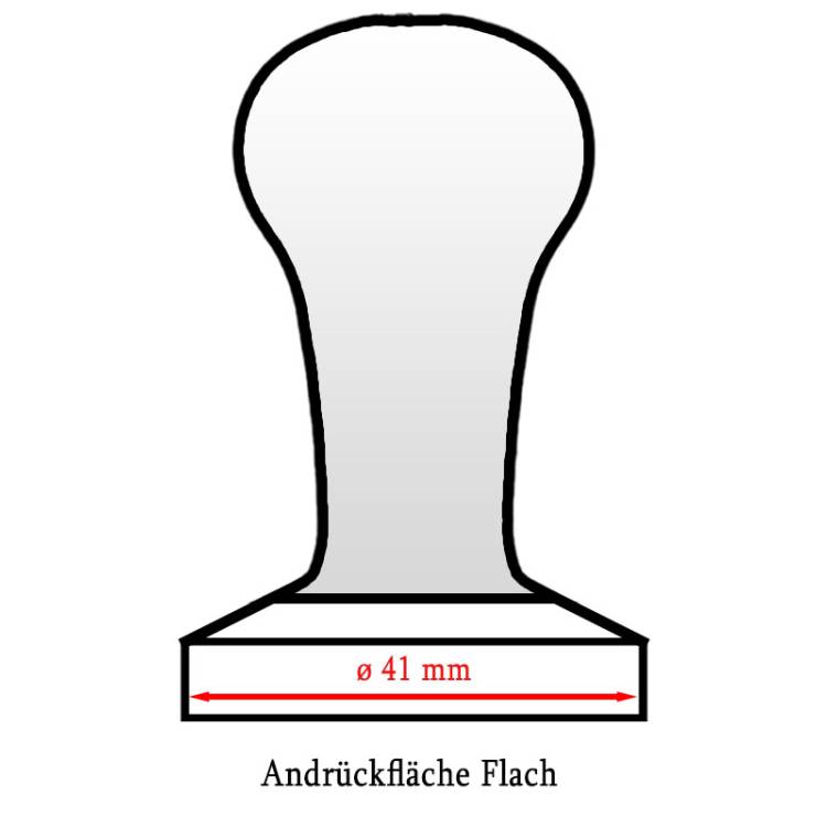 ESPRESSO TAMPER | ø 41 mm - FLACH | AUS HOLZ + EDELSTAHL | ROT | FÜR MARZOCCO SIEB 1 TASSE