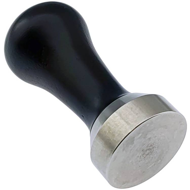ESPRESSO TAMPER | ø 41 mm - FLACH | AUS HOLZ + EDELSTAHL | SCHWARZ | FÜR MARZOCCO SIEB 1 TASSE