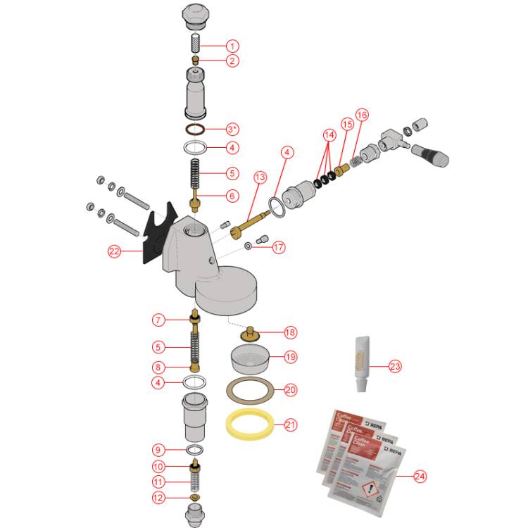REVISIONS-SET KOMPLETT | FÜR BRÜHGRUPPE E-61 | ECM BARISTA PID - PURISTIKA - MECHANIKA IV - MECHANIKA PROFI - MECHANIKA SLIM - TECHNIKA IV - TECHNIKA IV PROFI - TECHNIKA V PROFI - ELEKTRONIKA II PROFI - SYNCHRONIKA