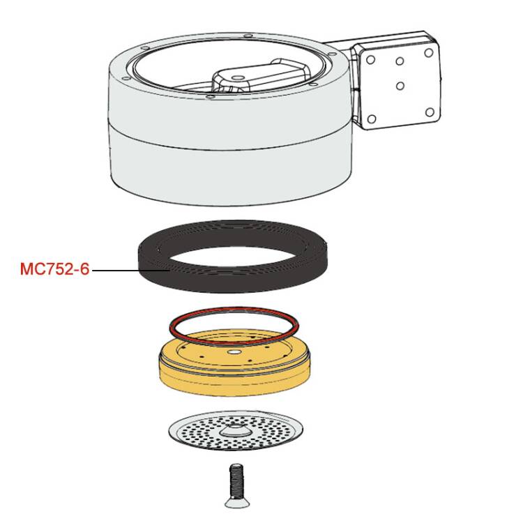 DICHTUNG SIEBTRÄGER | ø 73x57x8,2 mm | FÜR LELIT GLENDA (PL41PLUS & PL41PLUST) - KATE (PL82T) - VICTORIA (PL91T) - ELIZABETH (PL92T)